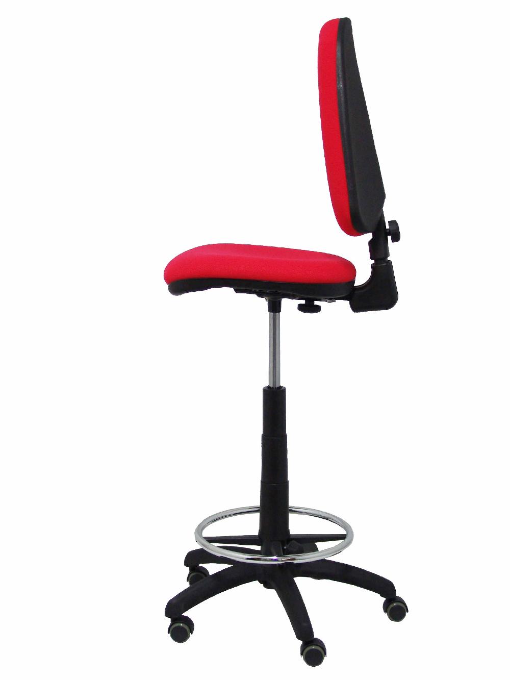 Piqueras Y Crespo Taburete Ayna Bali Rojo Ruedas De Parqué