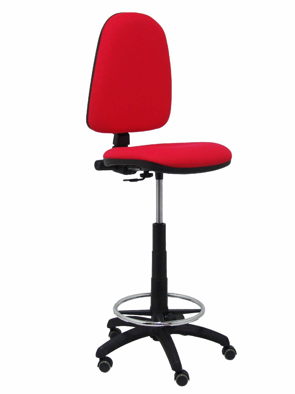 Piqueras Y Crespo Taburete Ayna Bali Rojo Ruedas De Parqué