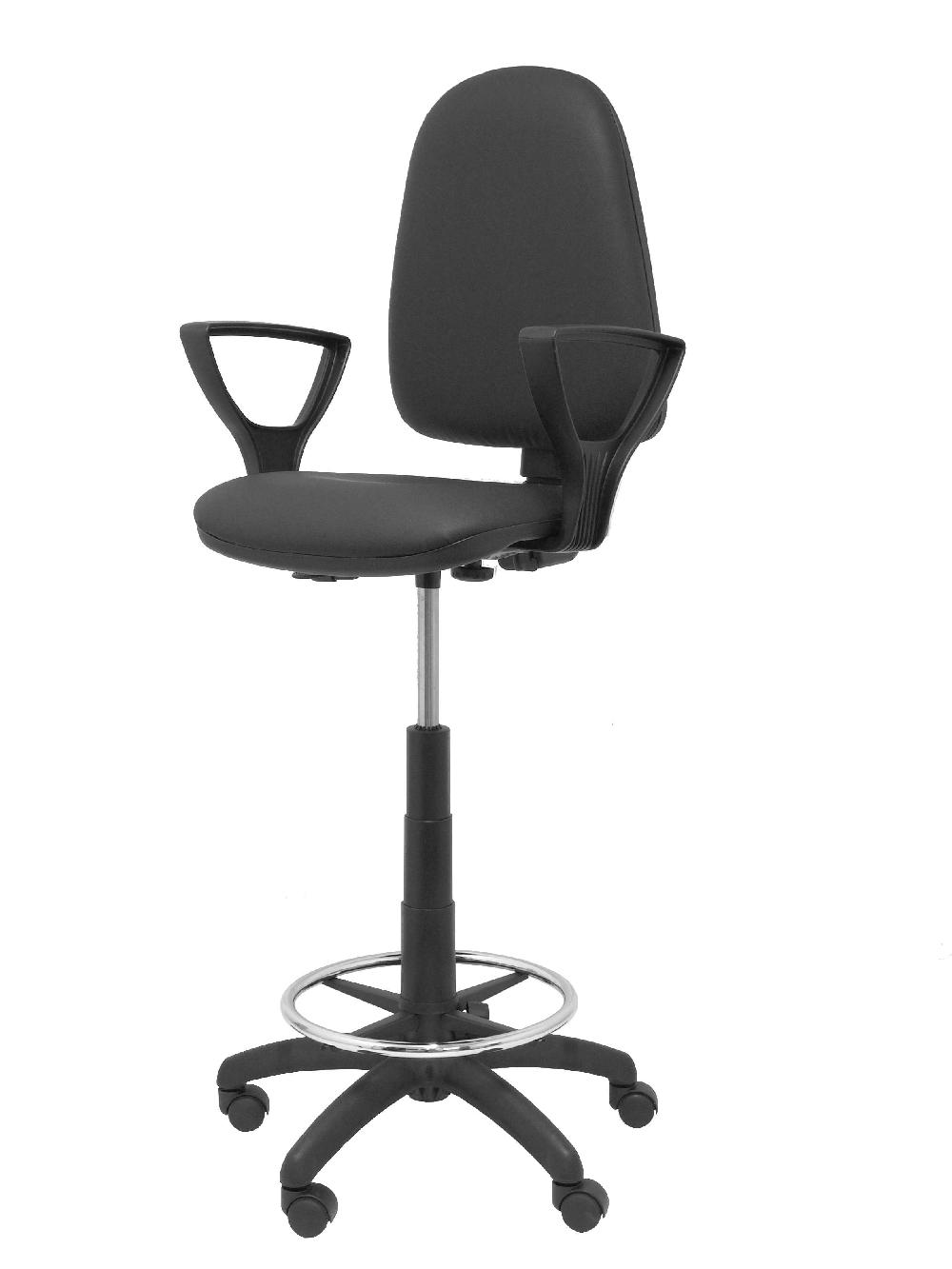 Piqueras Y Crespo Taburete Aýna Similpiel Negro Con Brazos