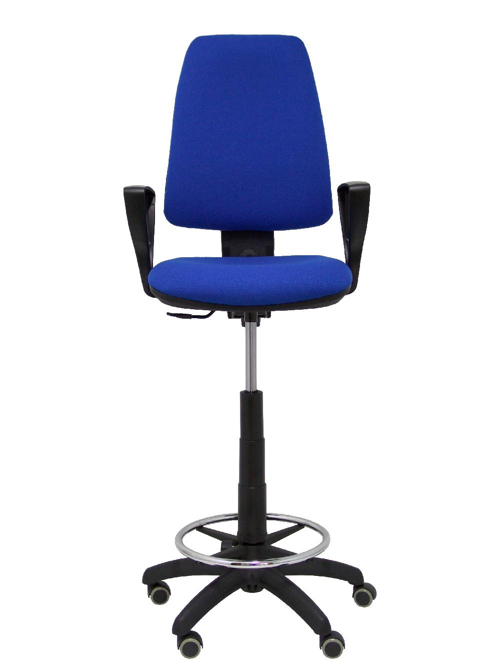 Piqueras Y Crespo Taburete Elche CP Bali Azul Brazos Fijos Ruedas De Parqué