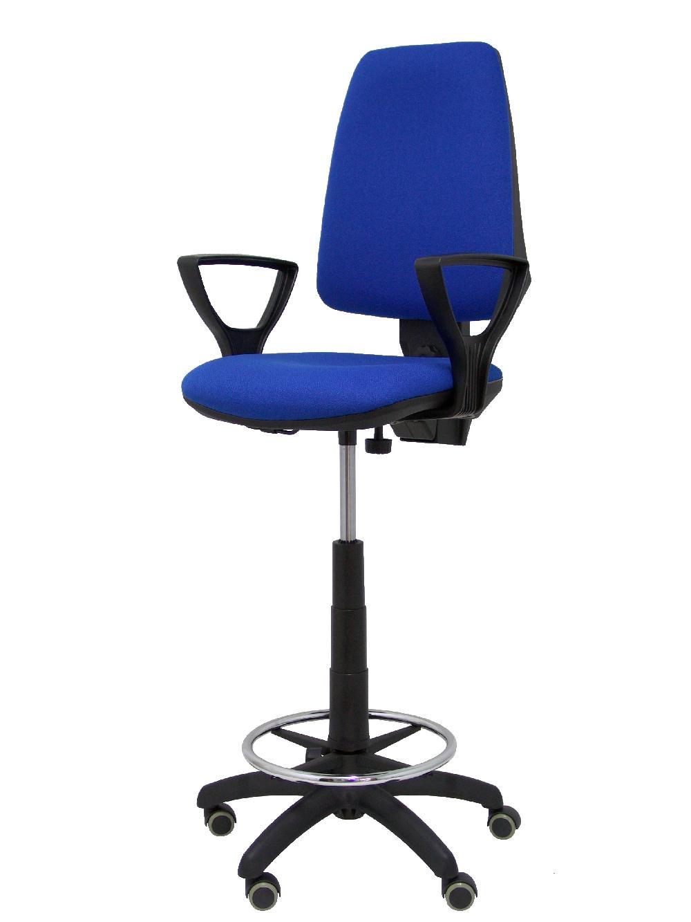 Piqueras Y Crespo Taburete Elche CP Bali Azul Brazos Fijos Ruedas De Parqué