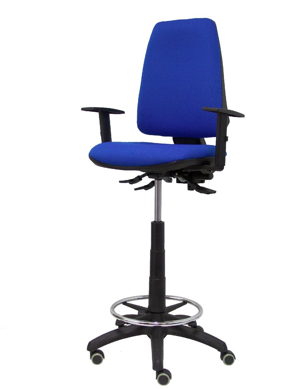 Piqueras Y Crespo Taburete Elche S Bali Azul Brazos Regulables Ruedas De Parqué