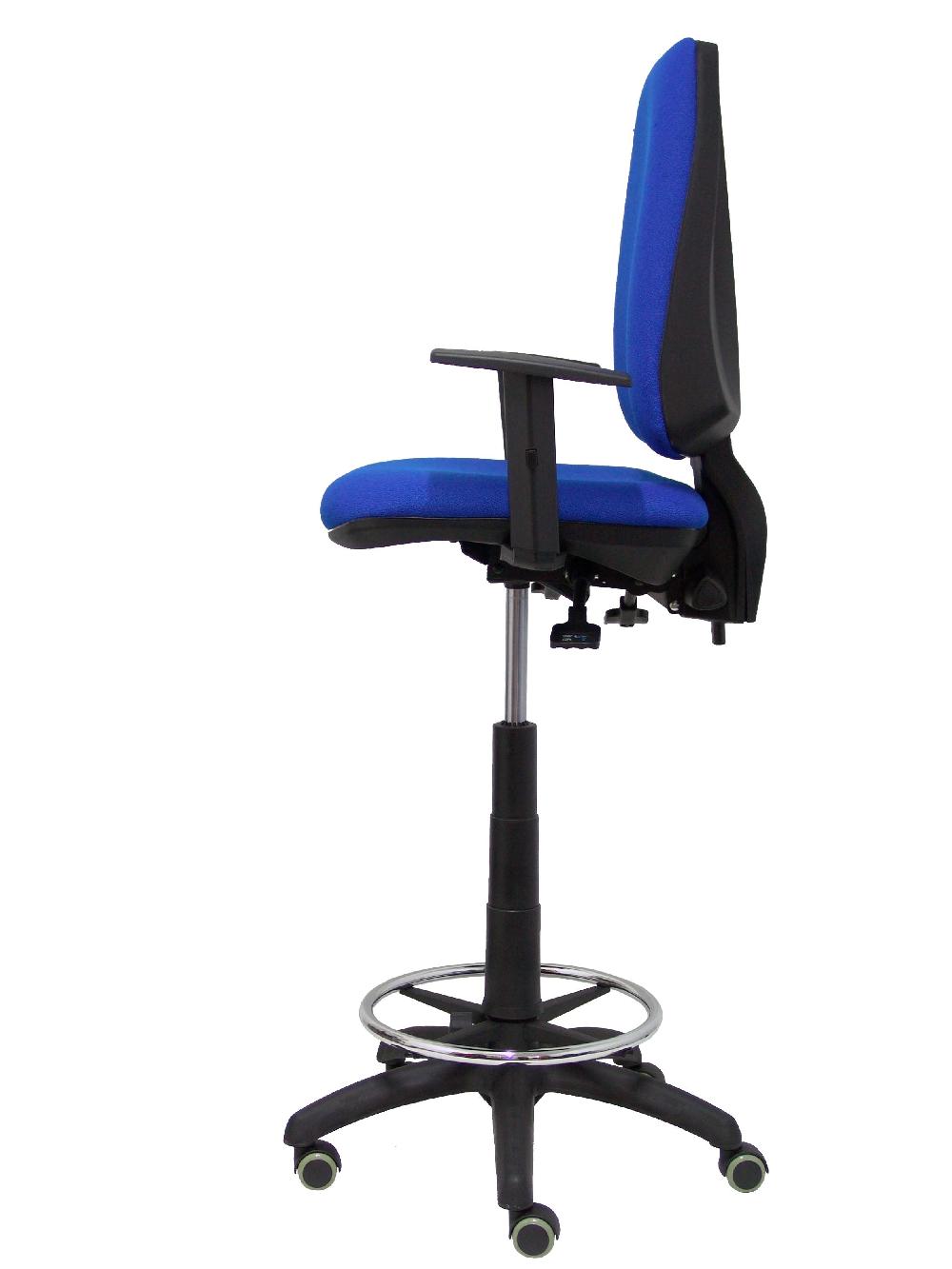 Piqueras Y Crespo Taburete Elche S Bali Azul Brazos Regulables Ruedas De Parqué