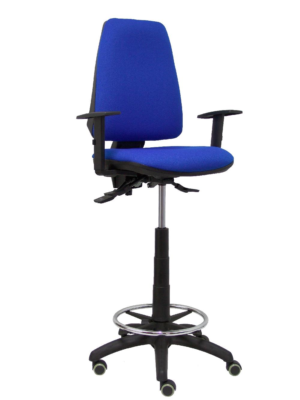 piqueras y crespo Taburete Elche S bali azul brazos regulables ruedas de parqué