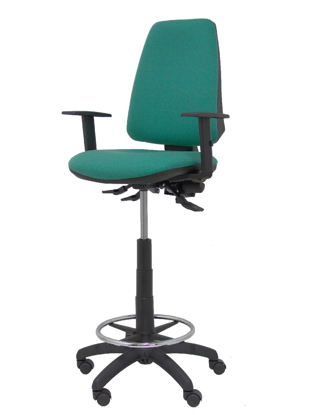 Piqueras Y Crespo Taburete Elche S Bali Verde Esmeralda Brazos Regulables