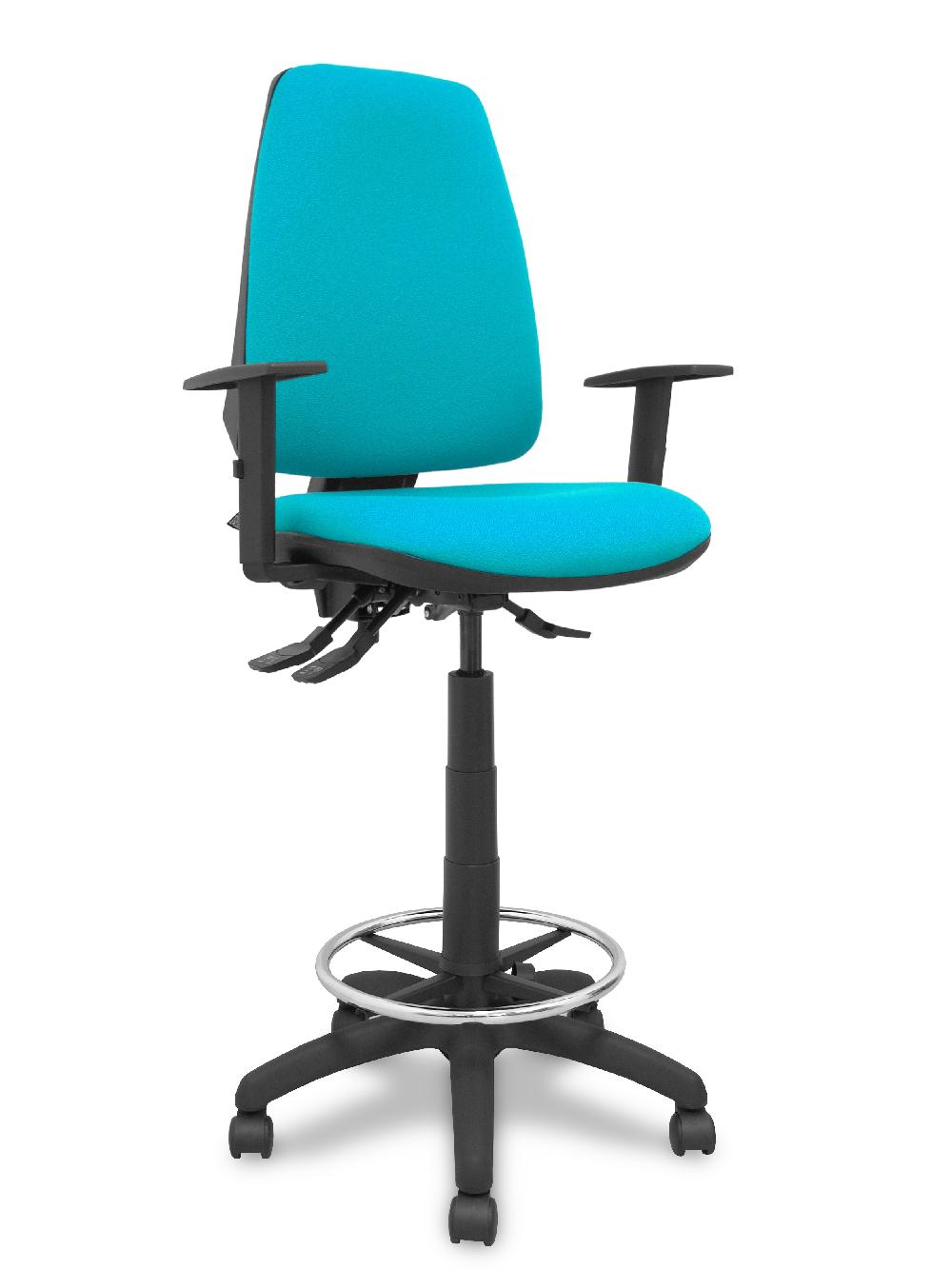 piqueras y crespo Taburete Elche S bali verde turquesa brazos regulables