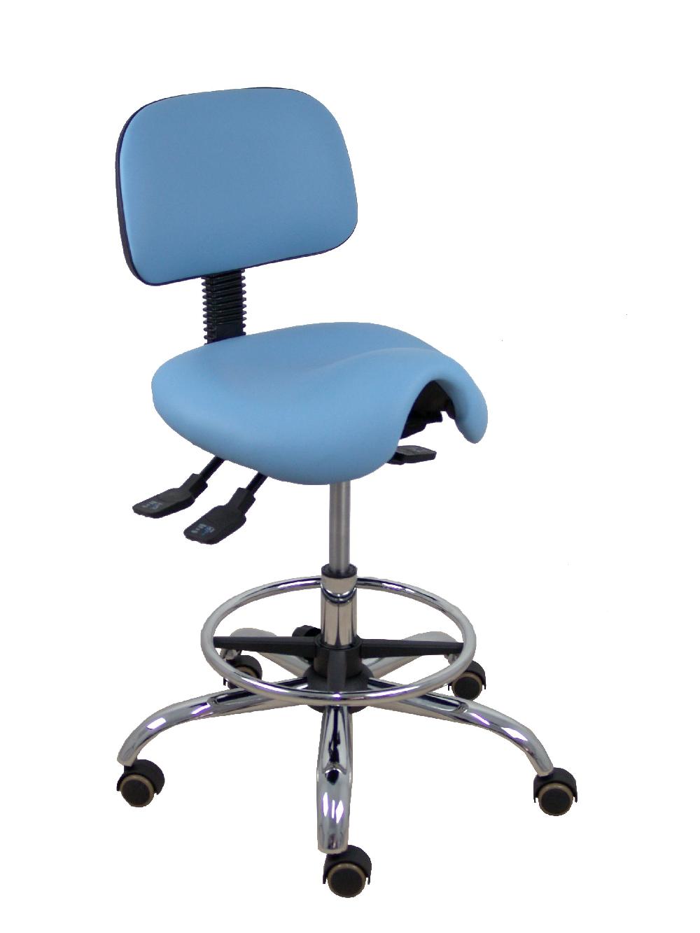 piqueras y crespo Taburete Zarza similpiel azul claro