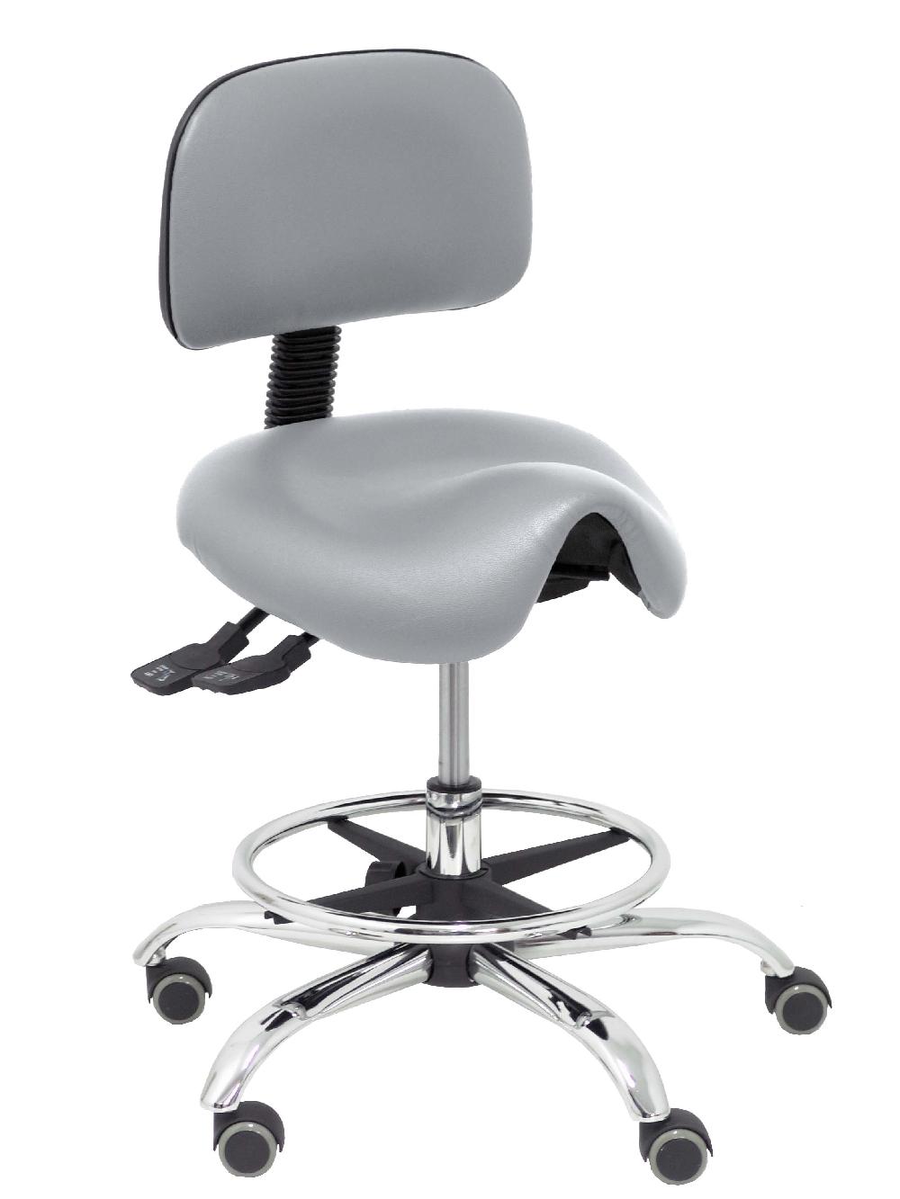 piqueras y crespo Taburete Zarza similpiel gris claro