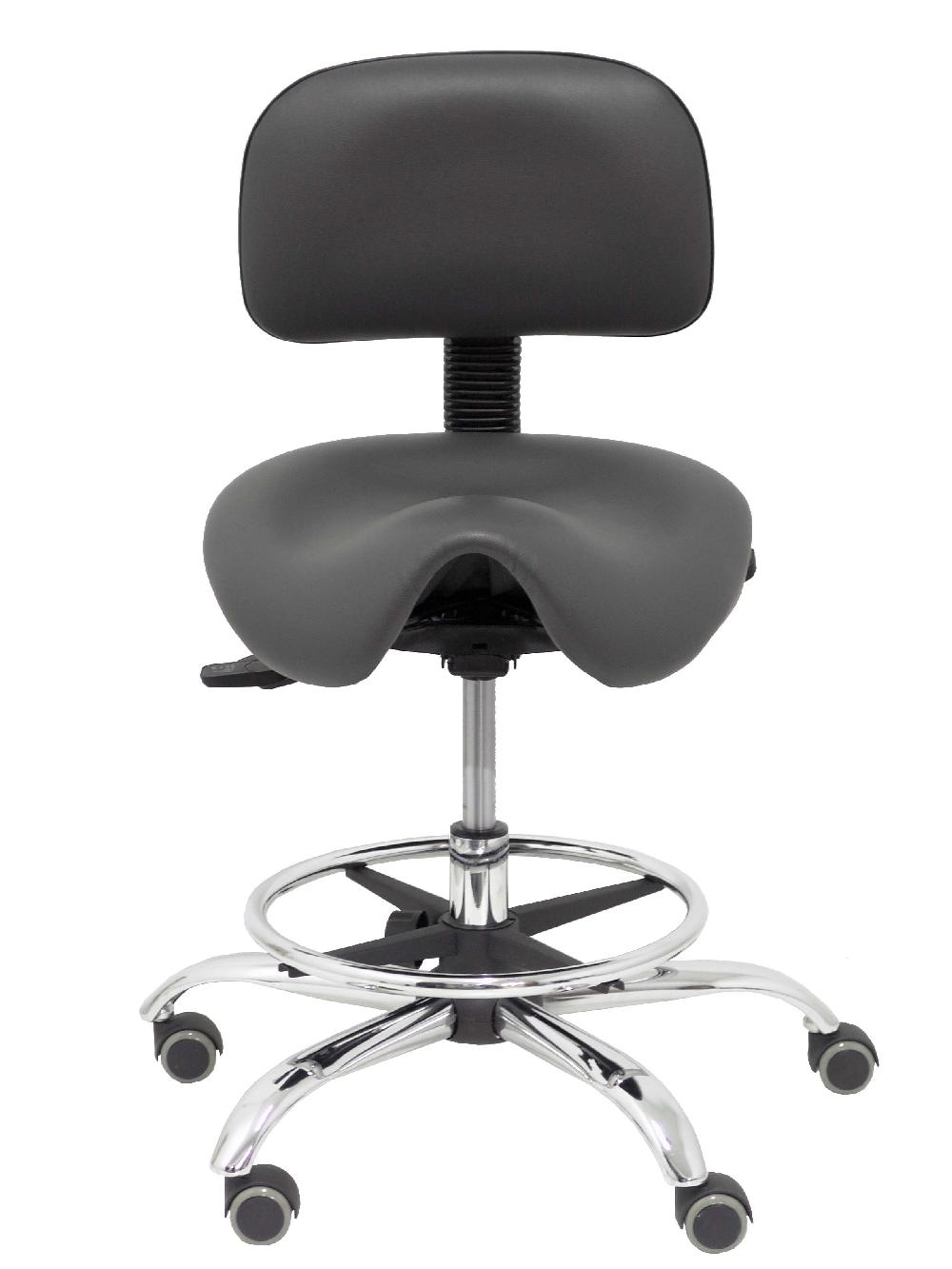 Piqueras Y Crespo Taburete Zarza Similpiel Gris Oscuro