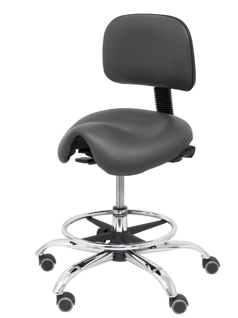 Piqueras Y Crespo Taburete Zarza Similpiel Gris Oscuro