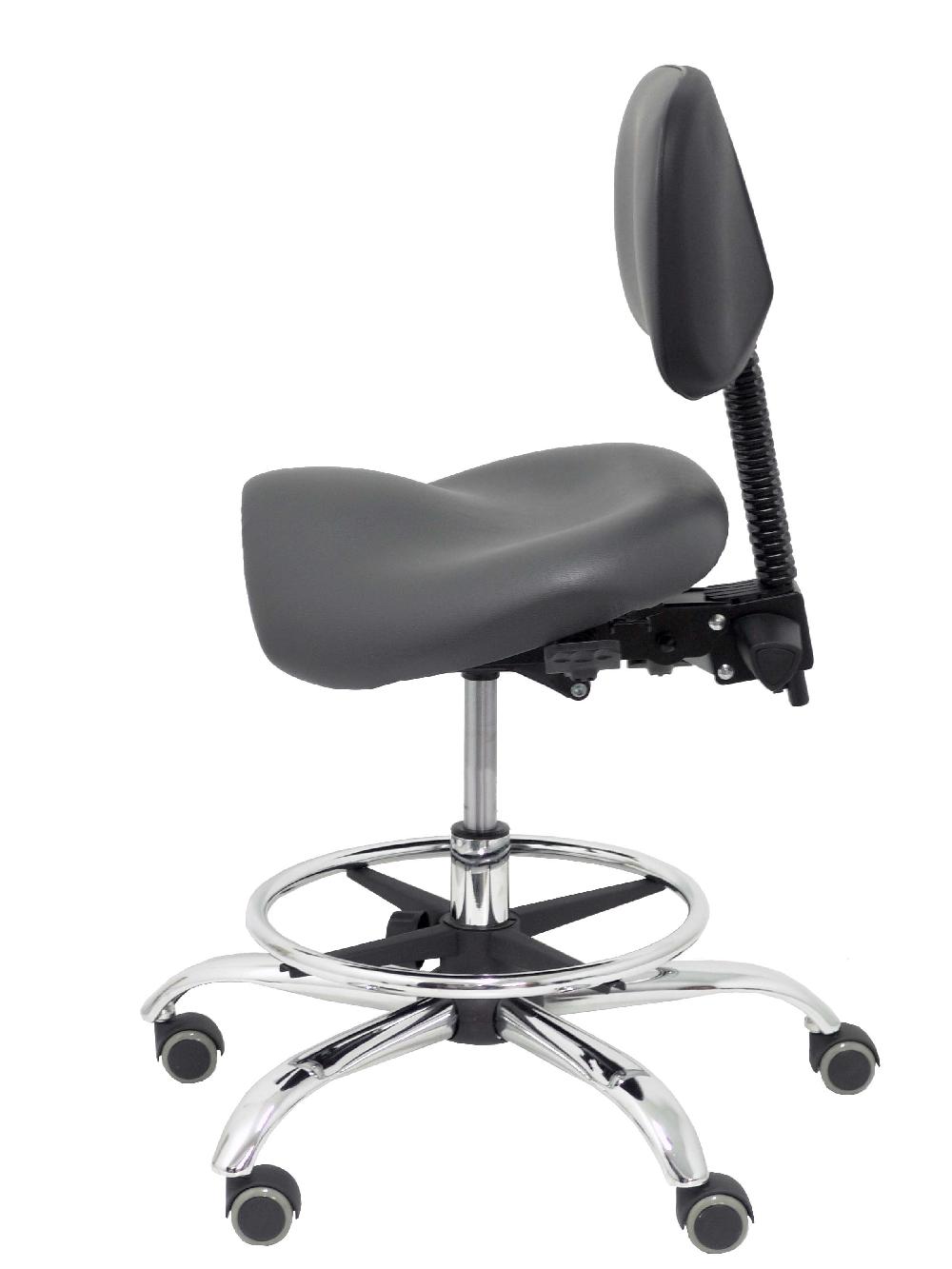 Piqueras Y Crespo Taburete Zarza Similpiel Gris Oscuro