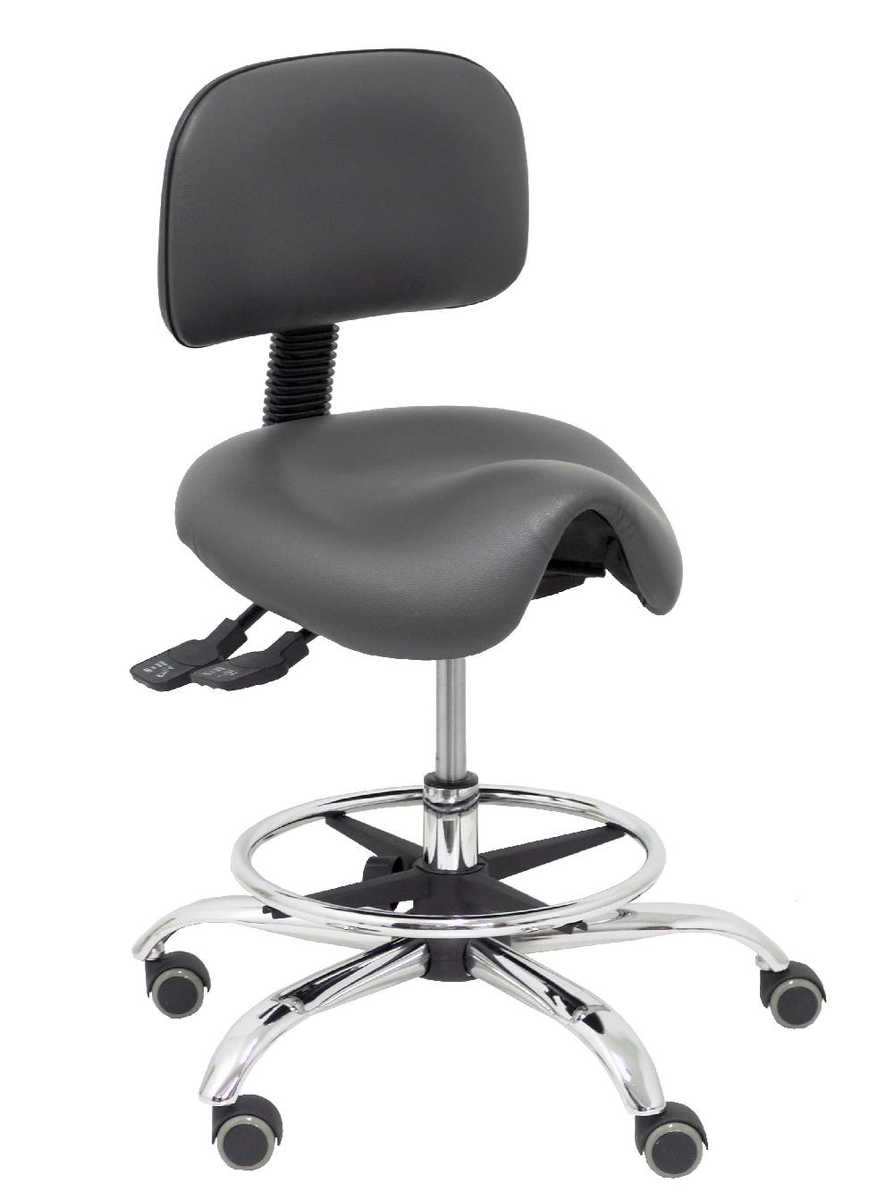 piqueras y crespo Taburete Zarza similpiel gris oscuro