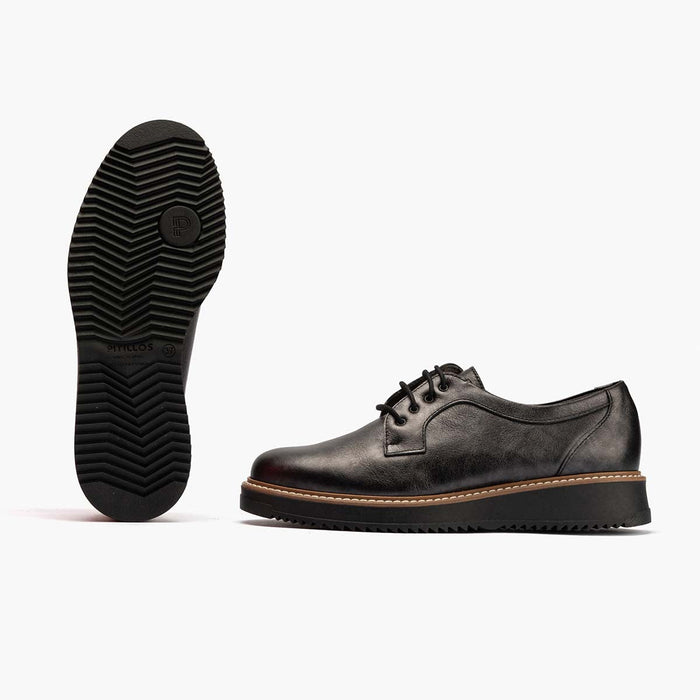 Pitillos Blucher En Laminado Para Mujer Color Antracita