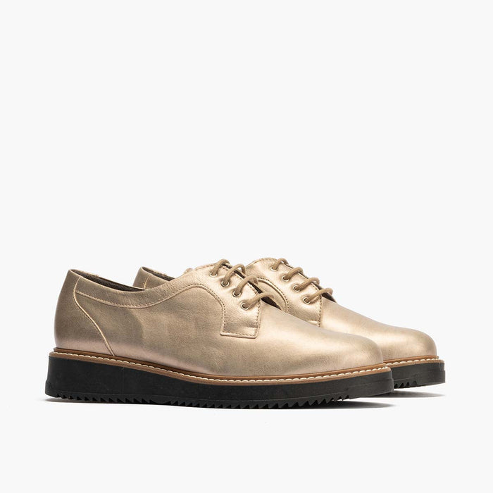 pitillos Blucher en Laminado para mujer color piedra