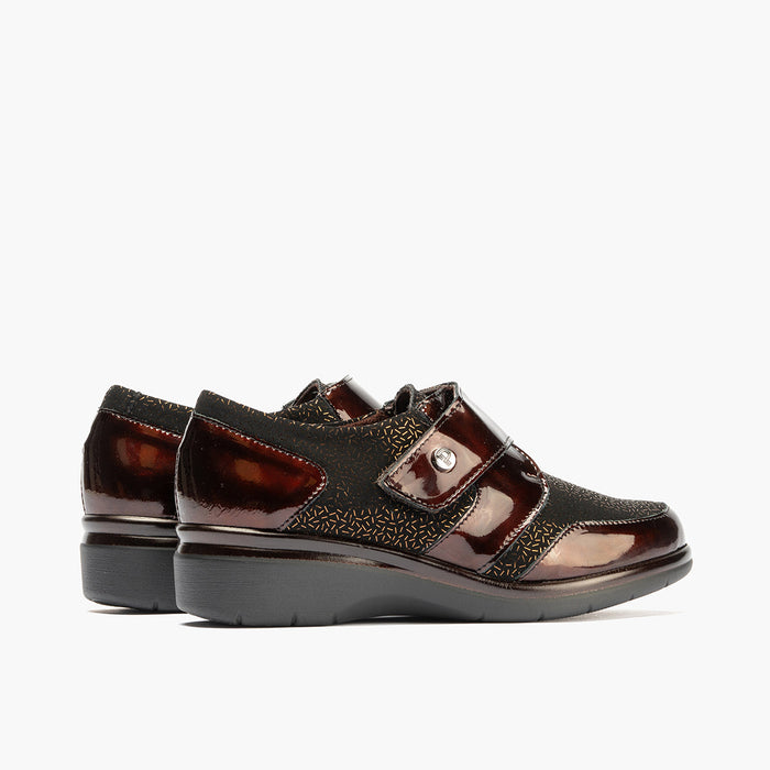 Pitillos Blucher Lycra Con Velcro Para Mujer Color Marrón