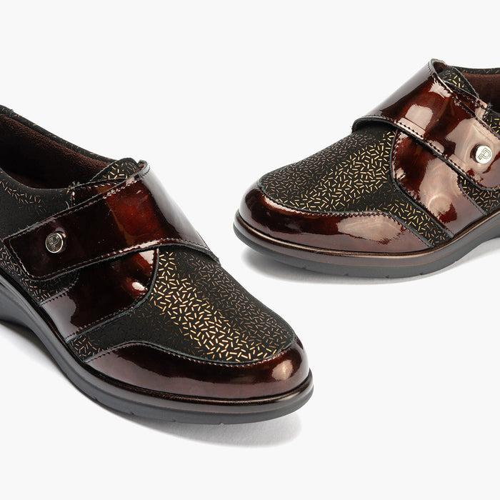 Pitillos Blucher Lycra Con Velcro Para Mujer Color Marrón