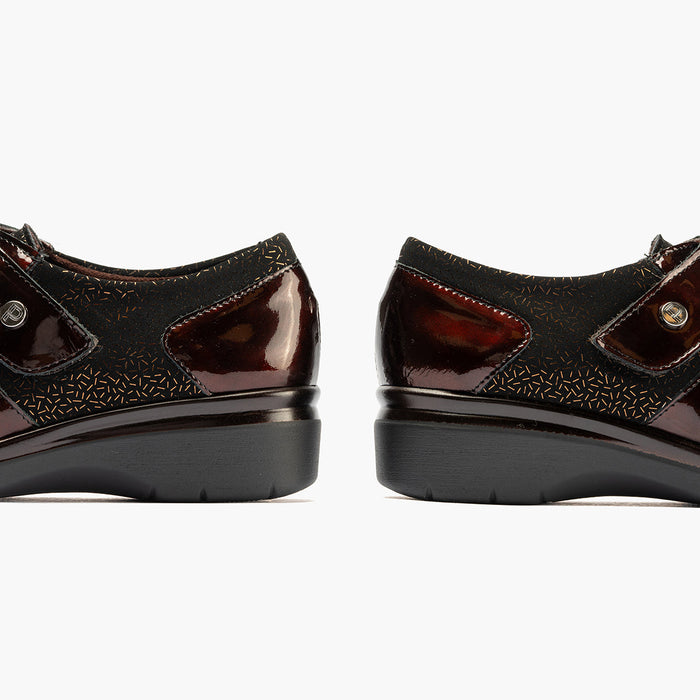 Pitillos Blucher Lycra Con Velcro Para Mujer Color Marrón