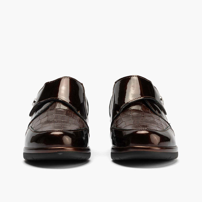 Pitillos Blucher Velcro En Coco Para Mujer Color Marrón