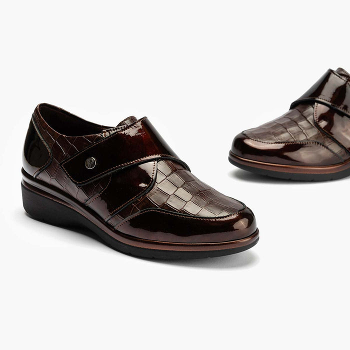 Pitillos Blucher Velcro En Coco Para Mujer Color Marrón