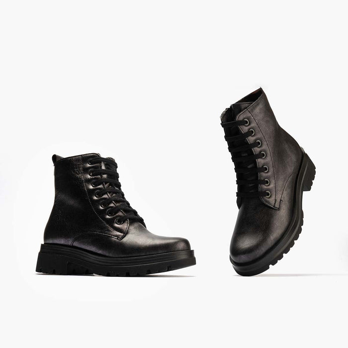 Pitillos Bota Militar En Laminado De Mujer Color Antracita