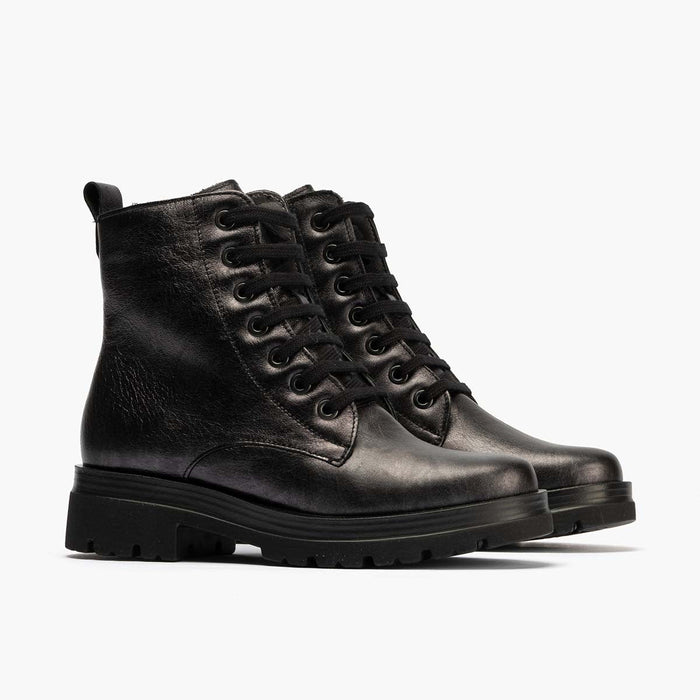 pitillos Bota Militar en Laminado de mujer color antracita