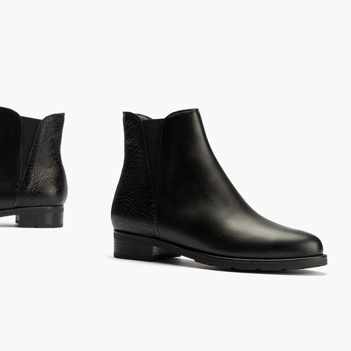 Pitillos Botín Chelsea Combinado De Mujer Color Negro