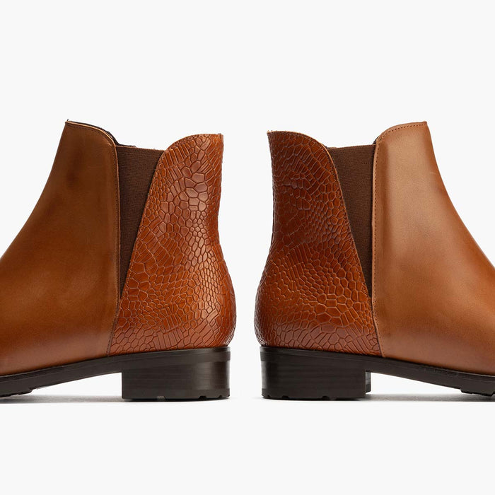 Pitillos Botín Chelsea Combinado Para Mujer Color Cuero