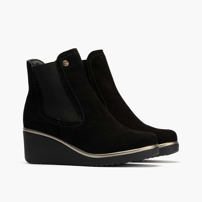 pitillos Botín Chelsea en Ante para mujer color negro