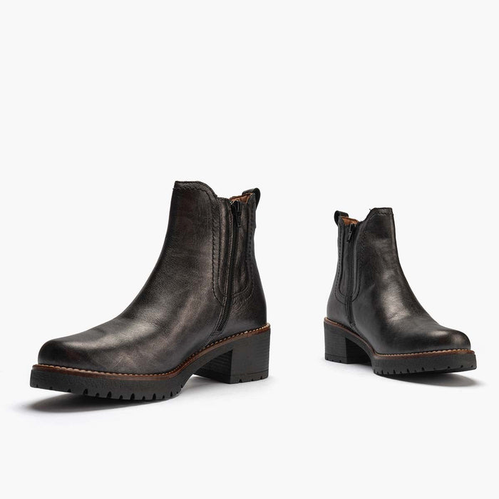 Pitillos Botín Chelsea En Laminado Para Mujer Color Antracita