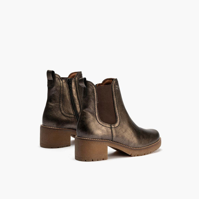 Pitillos Botín Chelsea En Laminado Para Mujer Color Bronce