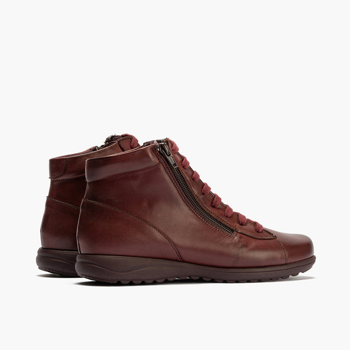 Pitillos Botín Con Cremallera De Mujer Color Burdeos