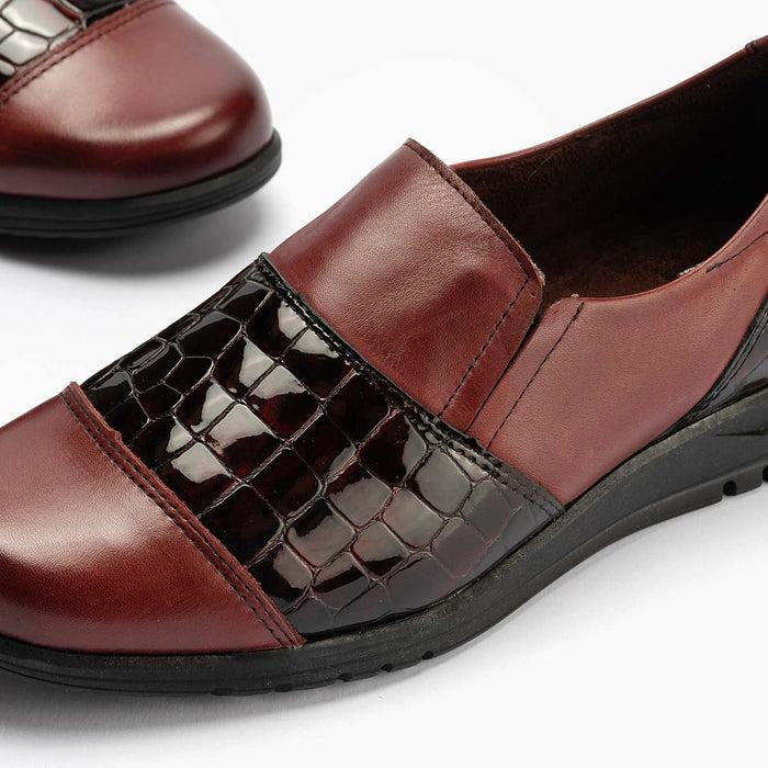 Pitillos Manoletina Con Elásticos Mujer Color Burdeos