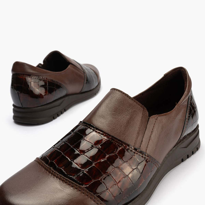 Pitillos Manoletina Con Elásticos Para Mujer Color Marrón