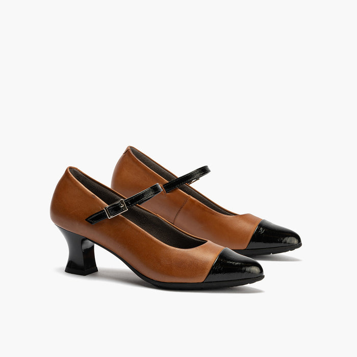 pitillos Mercedes Combinado Napa para mujer color cuero