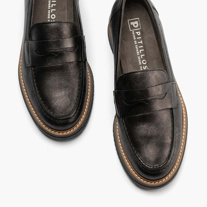 Pitillos Mocasín En Laminado De Mujer Color Antracita