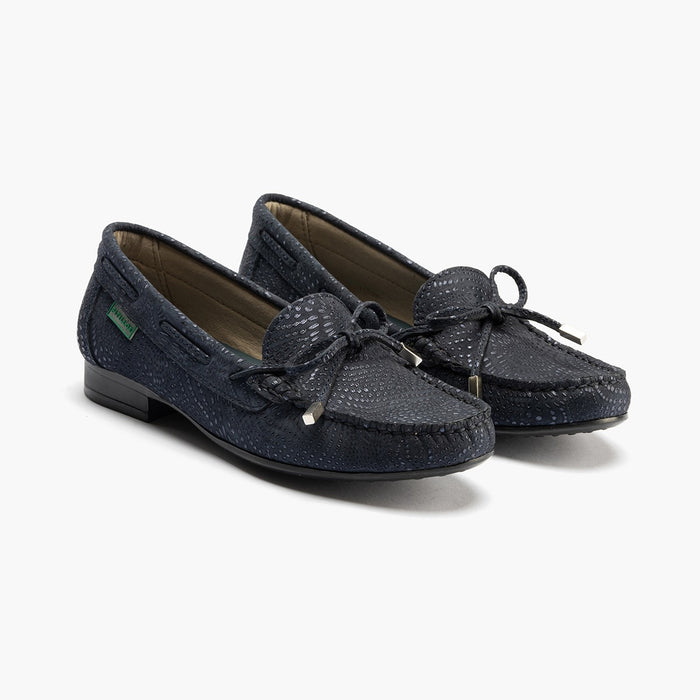 Pitillos Mocasines De Mujer Con Adorno De Lazo Y Tacón AZUL