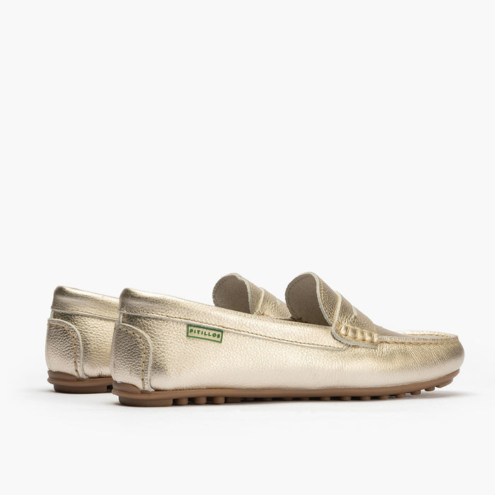 Pitillos Mocasines De Mujer En Ante Con Antifaz Y Suela De Goma DORADO