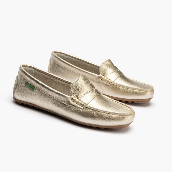 Pitillos Mocasines De Mujer En Ante Con Antifaz Y Suela De Goma DORADO