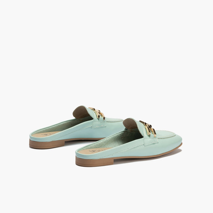 Pitillos Mocasines De Mujer Zueco Estilo Mule Con Adorno Y Tacón Bajo AZUL