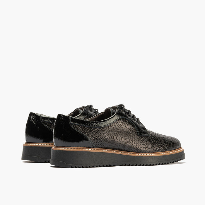 Pitillos Blucher Combinado De Mujer Color Negro