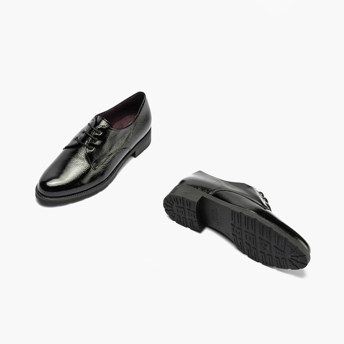Pitillos Blucher En Charol De Mujer Color Negro