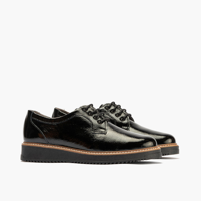Pitillos Blucher En Charol Mujer Color Negro