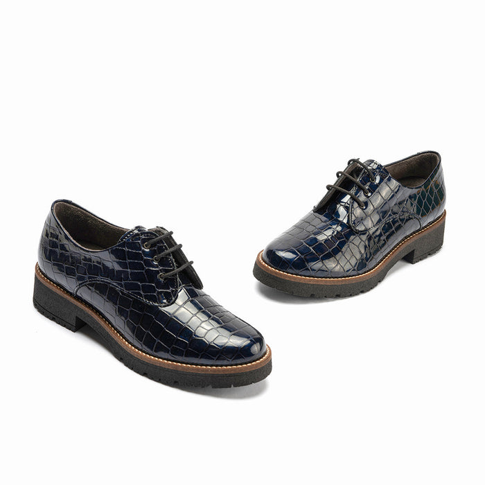 Pitillos Blucher En Coco De Mujer Color Marino