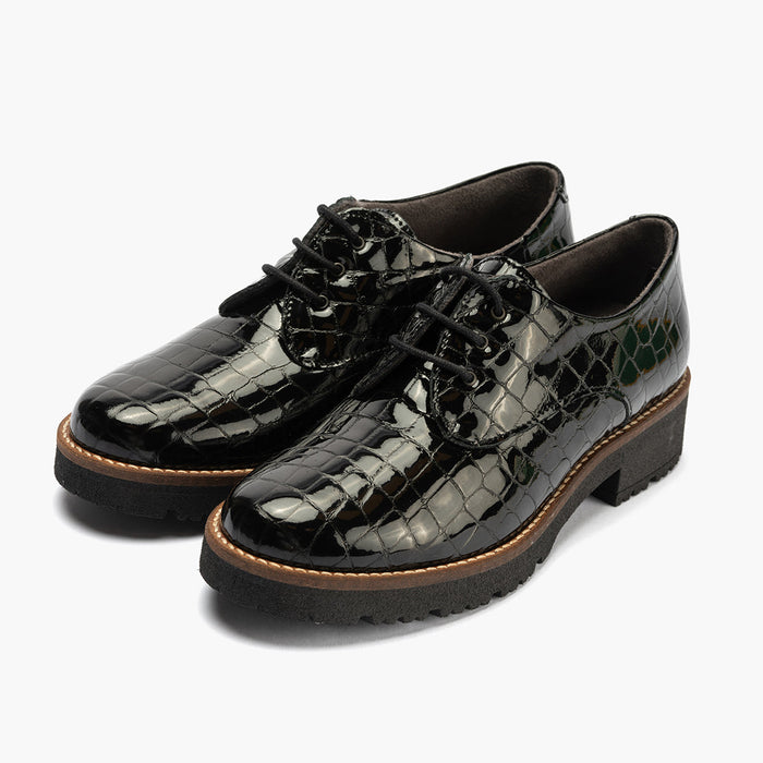 Pitillos Blucher En Coco Mujer Color Negro