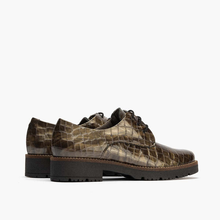 Pitillos Blucher En Coco Para Mujer Color Humo