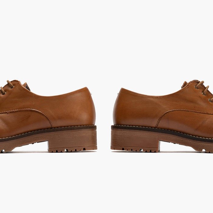 Pitillos Blucher En Napa Mujer Color Cuero