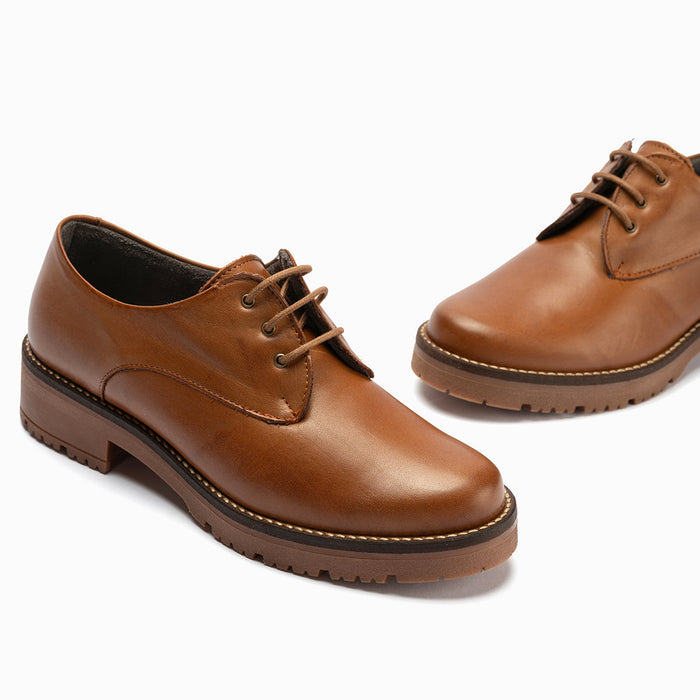 Pitillos Blucher En Napa Mujer Color Cuero