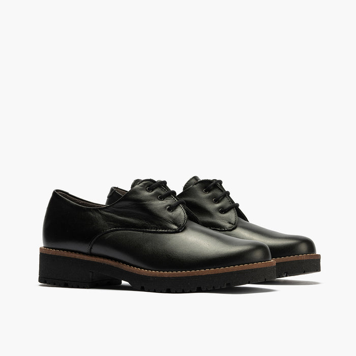 Pitillos Blucher En Napa Para Mujer Color Negro