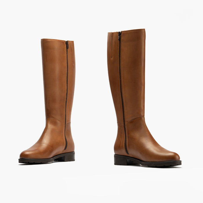 pitillos Bota Alta para mujer color cuero