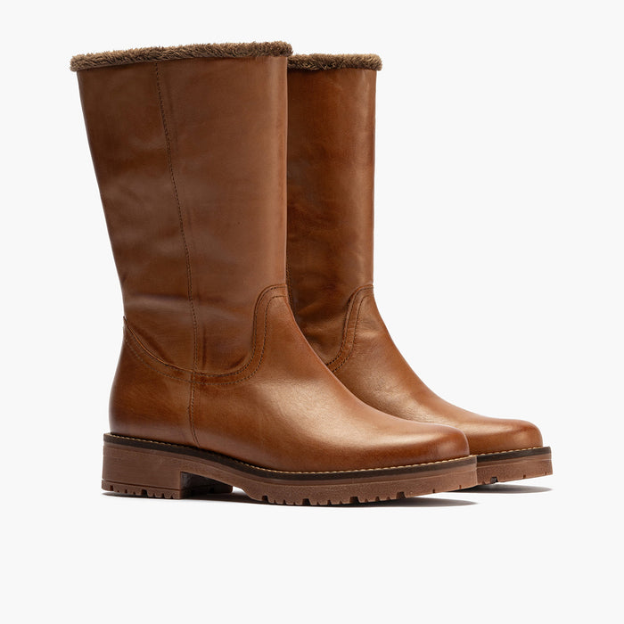 Pitillos Bota Media Con Pelo Mujer Color Cuero